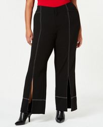 I. n. c. Plus Size Slit-Front Pants, Created for Macy's