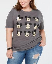 Hybrid Plus Size Cotton Mickey Mouse Expressions T-Shirt