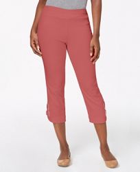 Jm Collection Buckle-Hem Capri Pants, Created for Macy's
