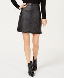 I. n. c. Faux-Leather Whipstitched Skirt, Created for Macy's