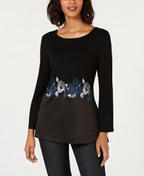 Alfani Embroidered Sweater, Created for Macy's