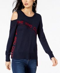 I. n. c. Graphic-Print Asymmetrical Sweater, Created for Macy's