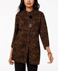 Jm Collection Printed Mandarin-Collar Jacket, Created for Macy's