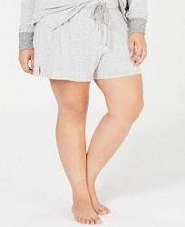 Alfani Plus Size Brushed Hacci Knit Striped Sleep Shorts, Created for Macy's