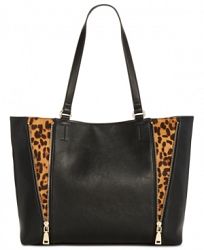I. n. c. Averry Side Zip Leopard Tote, Created for Macy's