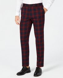 I. n. c. Men's Slim-Fit Stretch Tartan Suit Pants, Created for Macy's