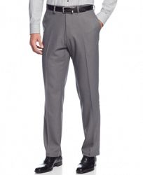 Kenneth Cole Reaction Straight-Fit Stretch Gabardine Solid Dress Pants