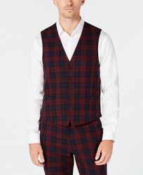 I. n. c. Men's Slim-Fit Stretch Tartan Suit Vest, Created for Macy's