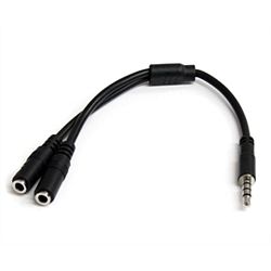 StarTech Cable MUYHSMFF 3.5mm 4-Pin to 2x3 Pin 3.5mm Headset Adapter Male-Female Retail