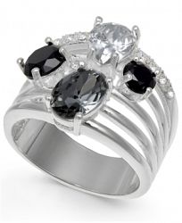 Charter Club Silver-Tone Crystal & Stone Multi-Row Ring, Created for Macy's