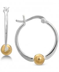 Giani Bernini Small Two-Tone Ball Hoop Earrings in Sterling Silver & 18k Gold-Plate, Created for Macy's