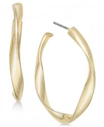 Charter Club Gold-Tone Twist Hoop Earrings, Created for Macy's