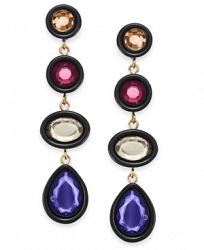 I. n. c. Gold-Tone Multi-Stone Drop Earrings, Created for Macy's