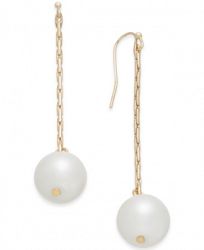 I. n. c. Gold-Tone Imitation Pearl Linear Drop Earrings, Created for Macy's