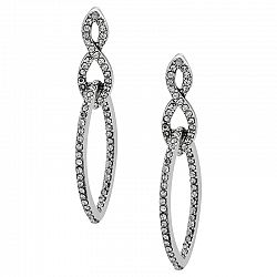 Annle Klein Post Double Drop Earrings - Silver