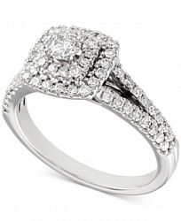 Diamond Double Halo Engagement Ring (3/4 ct. t. w. ) in 14k White Gold