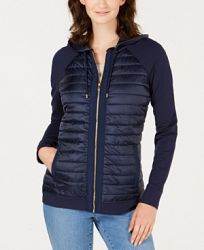 Charter Club Petite Hooded Quilted Bomber Jacket, Created for Macy's