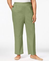 Alfred Dunner Plus Size Parrot Cay Straight-Leg Pants