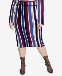 Rachel Rachel Roy Trendy Plus Size Royal Stripe Pencil Skirt