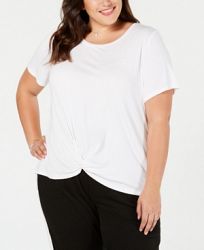 Style & Co Plus Size Twist-Hem T-Shirt, Created for Macy's
