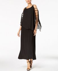 Msk Embellished Lattice-Sleeve Gown