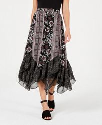 Style & Co Tiered Handkerchief-Hem Boho Skirt, Created for Macy's