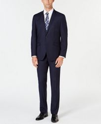 Kenneth Cole Reaction Men's Ready Set Slim-Fit Navy Box Plaid Suit