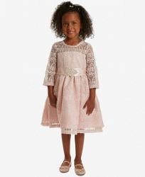Rare Editions Little Girls Lace Embellished-Waist Dress