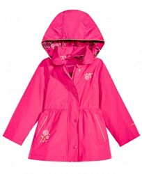 London Fog Little Girls Embrodiered Hooded Trench Coat