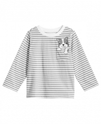 First Impressions Toddler Boys Striped Dog-Pocket Cotton T-Shirt, Created for Macy's