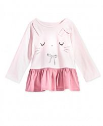 First Impressions Baby Girls Bunny-Print Cotton Peplum Tunic, Created for Macy's