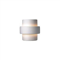 CER-2215W-GRAN - Justice Design - Large Step Outdoor Sconce Granite Finish (Smooth Faux)Smooth Faux - Ceramic