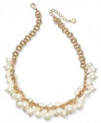 Charter Club Gold-Tone Shaky Faux Pearl Collar Necklace, 17' + 2" extender, Created for Macy's