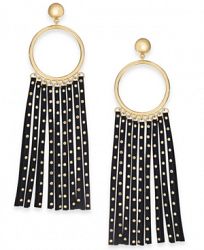 kate spade new york Gold-Tone Circle & Studded Faux Leather Statement Earrings