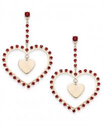 Thalia Sodi Gold-Tone Stone Heart Orbital Drop Earrings, Created for Macy's
