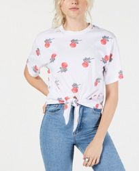 Mighty Fine Juniors' Roses Allover Graphic T-Shirt