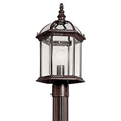 49187TZL18 - Kichler Lighting - Barrie - 18 10W 1 LED Outdoor Post Lantern Tannery Bronze Finish with Clear Beveled Glass - Barrie