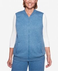 Alfred Dunner Petite At Ease Quilted Zip-Up Vest