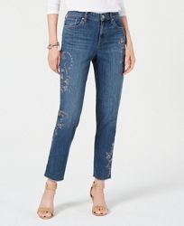 Style & Co Petite Studded Raw-Hem Jeans, Created for Macy's