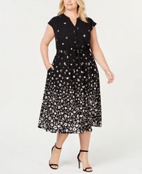 Anne Klein Plus Size Printed Midi Dress