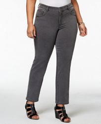 Style & Co Plus & Petite Plus Size Tummy Control Straight-Leg Jeans, Created for Macy's