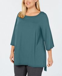 Eileen Fisher Plus Size Stretch Jersey High-Low Tunic