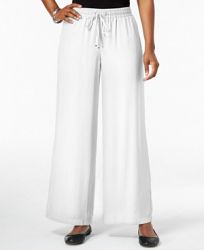 Jm Collection Wide-Leg Drawstring Pants, Created for Macy's