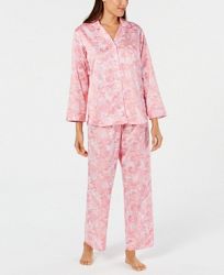 Miss Elaine Paisley-Print Pajama Set