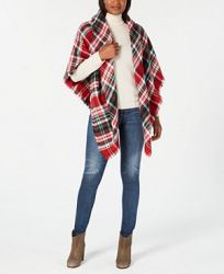 Charter Club Festive Plaid Square Blanket Wrap, Created for Macy's