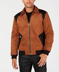 I. n. c. Men's Classic Fit Suede Colorblocked Jacket, Created for Macy's