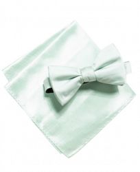 Alfani Men's Satin Solid Bow Tie & Pocket Square Set, Created for Macy's