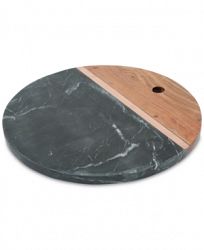 Thirstystone Black Marble and Acacia Wood Serving Board with Copper Strip