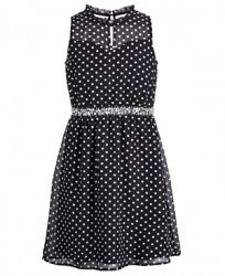 Monteau Big Girls Embellished Dot-Print Dress