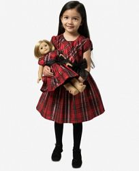 Bonnie Jean Little Girls 2-Pc. Plaid Dress & Doll Dress Set